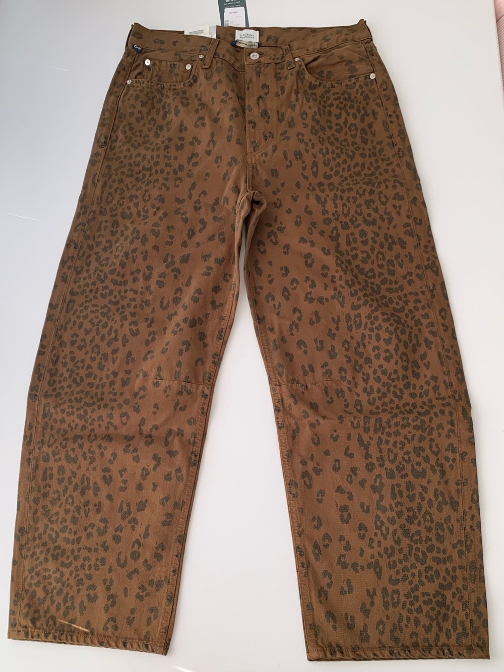 Citizens of Humanity Leopard Print Miro Long low-slung Relaxed Jeans women’s 31 - Picture 6 of 16